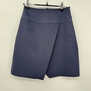 J‎ Crew Womens Wrap Mini Skirt Navy Size 00 Back Zip Lined Short